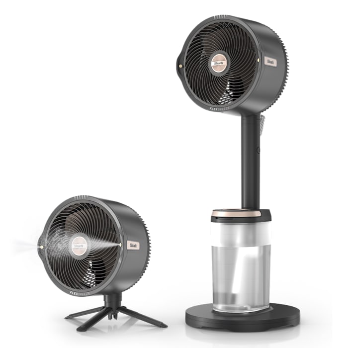 Shark FlexBreeze™ Pro Mist Indoor Outdoor Pedestal & Table Fan With Water Tank (Charcoal) Shark FlexBreeze™ Pro Mist Indoor Outdoor Pedestal & Table Fan With Water Tank (Charcoal)