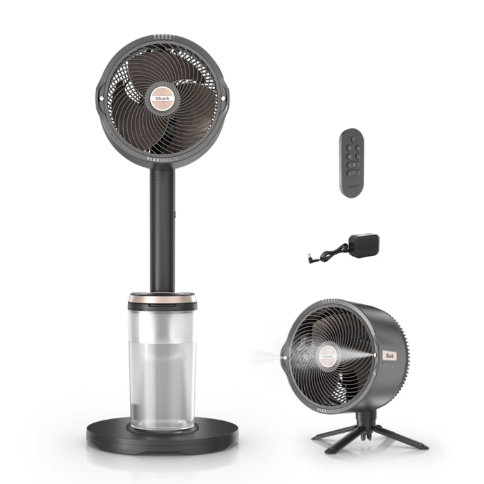 Shark FlexBreeze™ Pro Mist Indoor Outdoor Pedestal & Table Fan With Water Tank (Charcoal) Shark FlexBreeze™ Pro Mist Indoor Outdoor Pedestal & Table Fan With Water Tank (Charcoal)