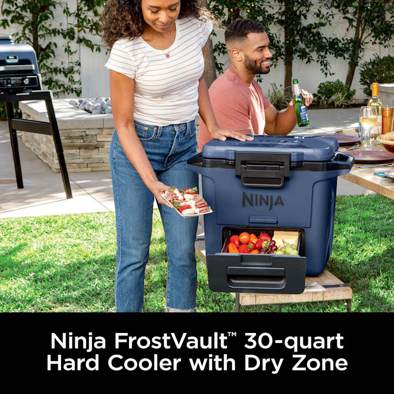Ninja FrostVault™ 30qt Hard Cooler with Cold Dry Zone, Lakeshore Blue Ninja FrostVault™ 30qt Hard Cooler with Cold Dry Zone, Lakeshore Blue