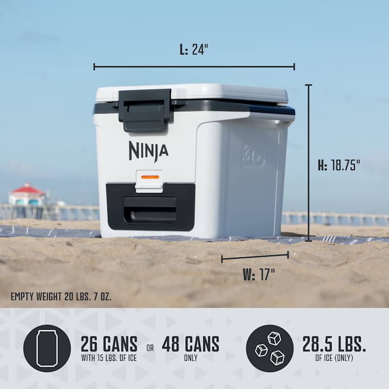 Ninja FrostVault™ 30qt Hard Cooler with Cold Dry Zone, Cloud White Ninja FrostVault™ 30qt Hard Cooler with Cold Dry Zone, Cloud White