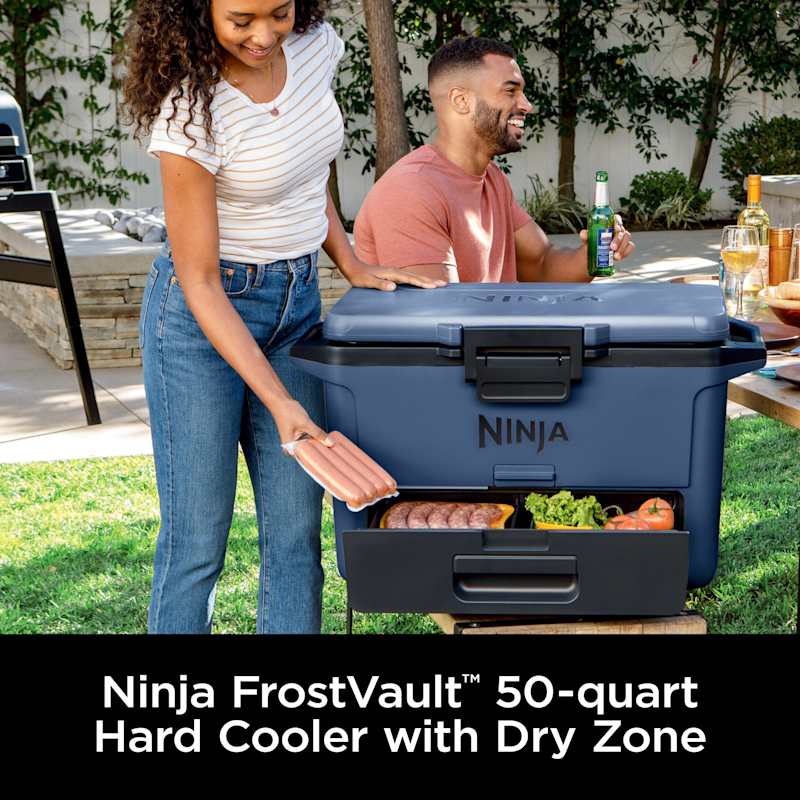 Ninja FrostVault™ 50qt Hard Cooler with Cold Dry Zone, Lakeshore Blue Ninja FrostVault™ 50qt Hard Cooler with Cold Dry Zone, Lakeshore Blue