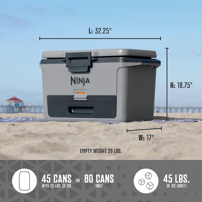 Ninja FrostVault™ 50qt Hard Cooler with Cold Dry Zone, Slate Gray Ninja FrostVault™ 50qt Hard Cooler with Cold Dry Zone, Slate Gray