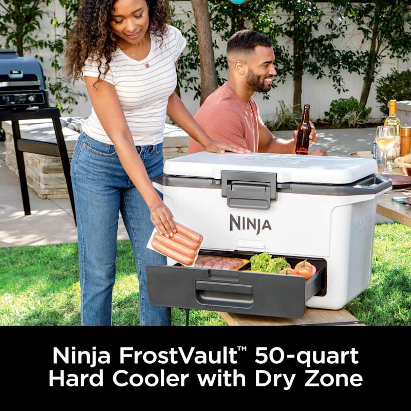 Ninja FrostVault™ 50qt Hard Cooler with Cold Dry Zone, Cloud White Ninja FrostVault™ 50qt Hard Cooler with Cold Dry Zone, Cloud White