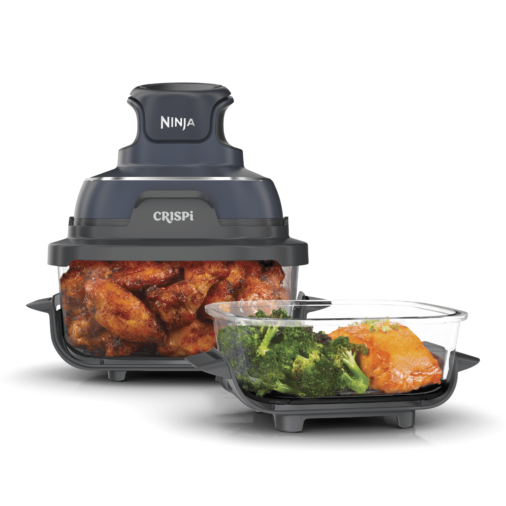 Ninja Crispi® 4-in-1 Portable Glass Air Fryer Cooking System, Cyberspace Ninja Crispi® 4-in-1 Portable Glass Air Fryer Cooking System, Cyberspace