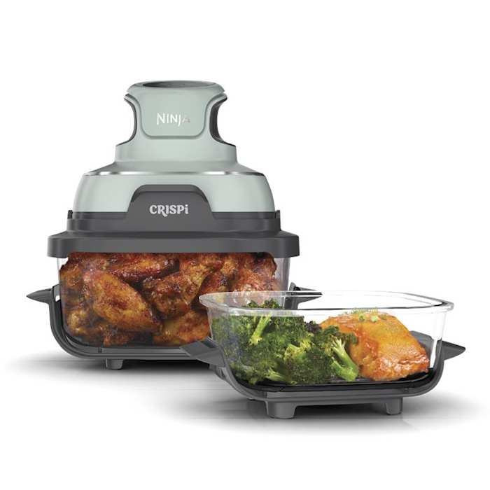 Ninja Crispi® 4-in-1 Portable Glass Air Fryer Cooking System, Sage Ninja Crispi® 4-in-1 Portable Glass Air Fryer Cooking System, Sage