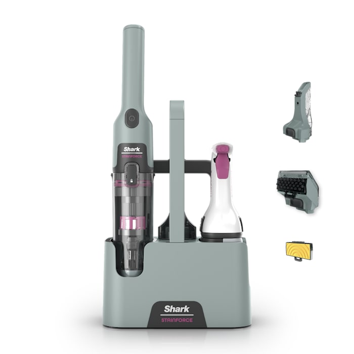Shark® StainForce™ Cordless Lightweight Spot & Spill Cleaner with Storage Caddy & Crevice Tool Shark® StainForce™ Cordless Lightweight Spot & Spill Cleaner with Storage Caddy & Crevice Tool