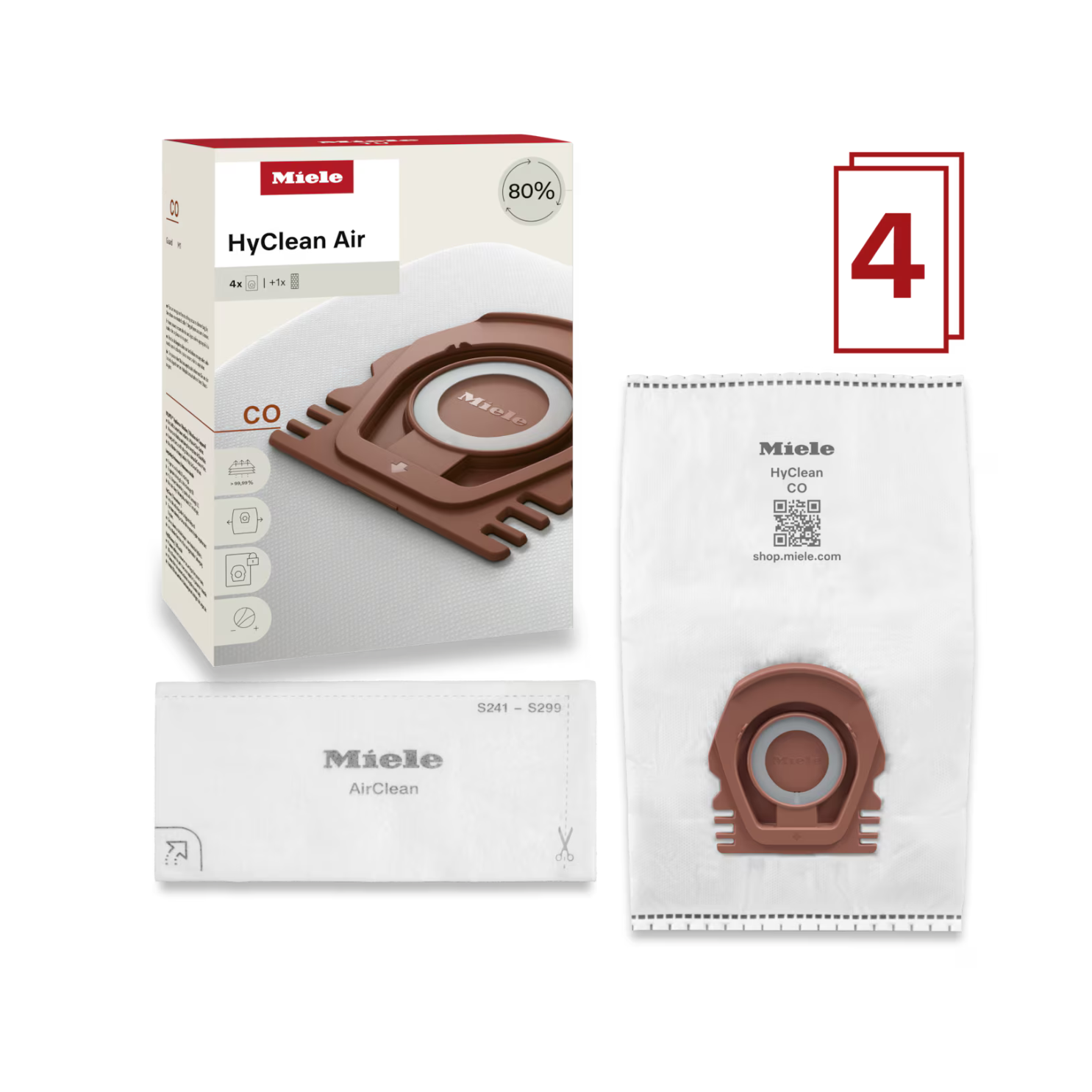 Miele HyClean-CO HyClean Vacuum Bags (4 Pack) Miele HyClean-CO HyClean Vacuum Bags (4 Pack)