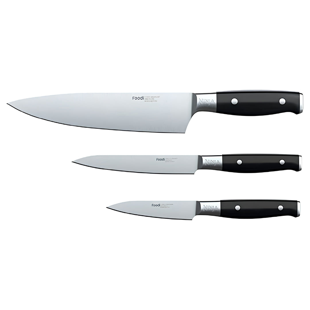 Ninja K32003 Foodi NeverDull System Premium 3-Piece Chef - Utility & Paring Knife Set - Stainless Steel, Black Ninja K32003 Foodi NeverDull System Premium 3-Piece Chef - Utility & Paring Knife Set - Stainless Steel, Black