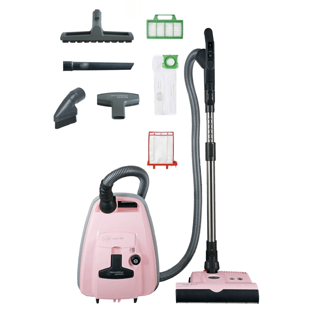SEBO AirBelt K3 Premium, Pastel Pink - Canister Vacuum SEBO AirBelt K3 Premium, Pastel Pink - Canister Vacuum