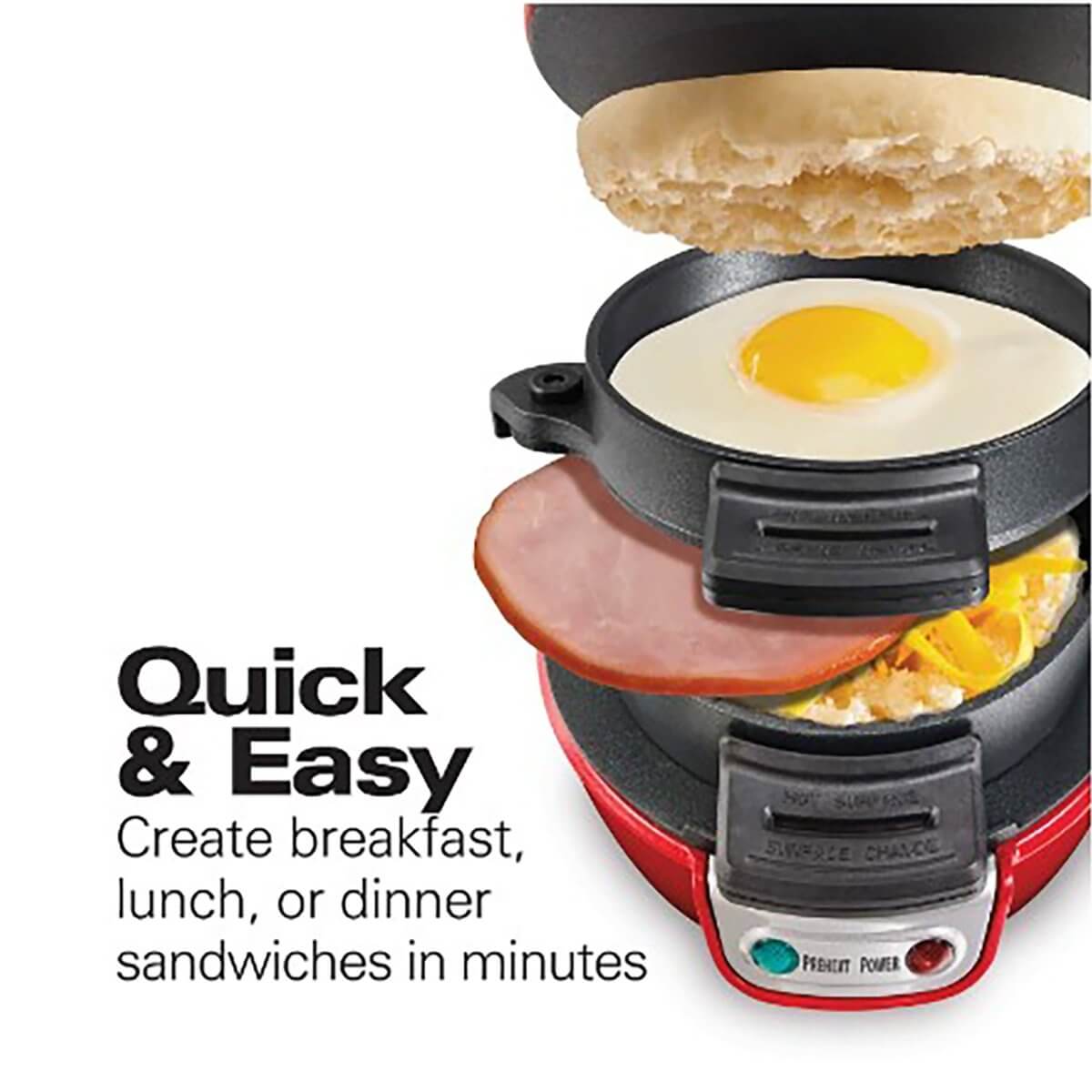 Hamilton Beach Breakfast Sandwich Maker, Red Hamilton Beach Breakfast Sandwich Maker, Red