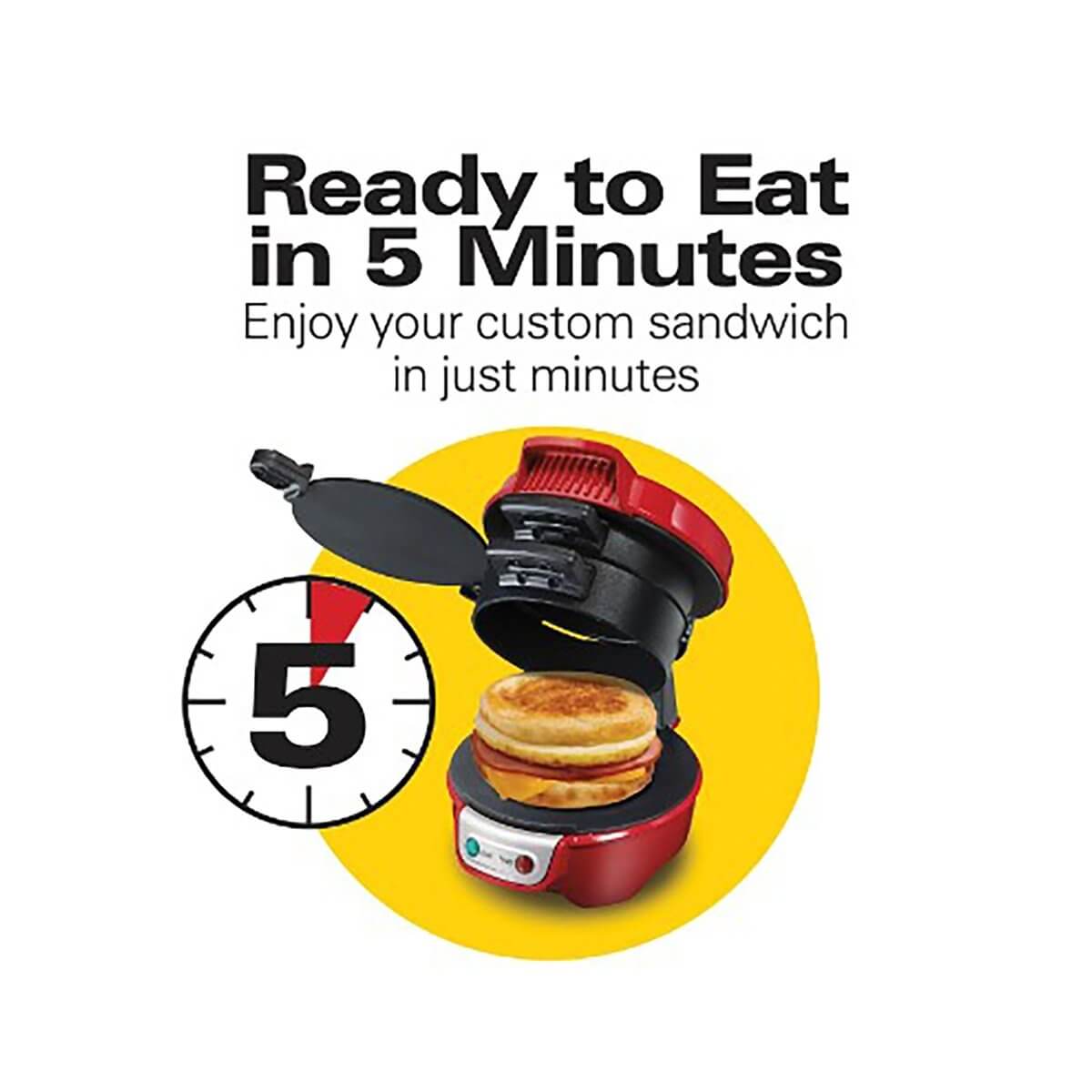 Hamilton Beach Breakfast Sandwich Maker, Red Hamilton Beach Breakfast Sandwich Maker, Red