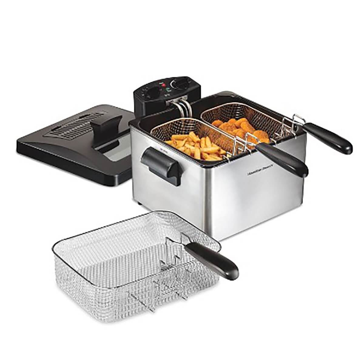Hamilton Beach Deep Fryer, 4.5 Liters/19 Cup Oil Capacity Professional-Style with 3 Baskets Hamilton Beach Deep Fryer, 4.5 Liters/19 Cup Oil Capacity Professional-Style with 3 Baskets