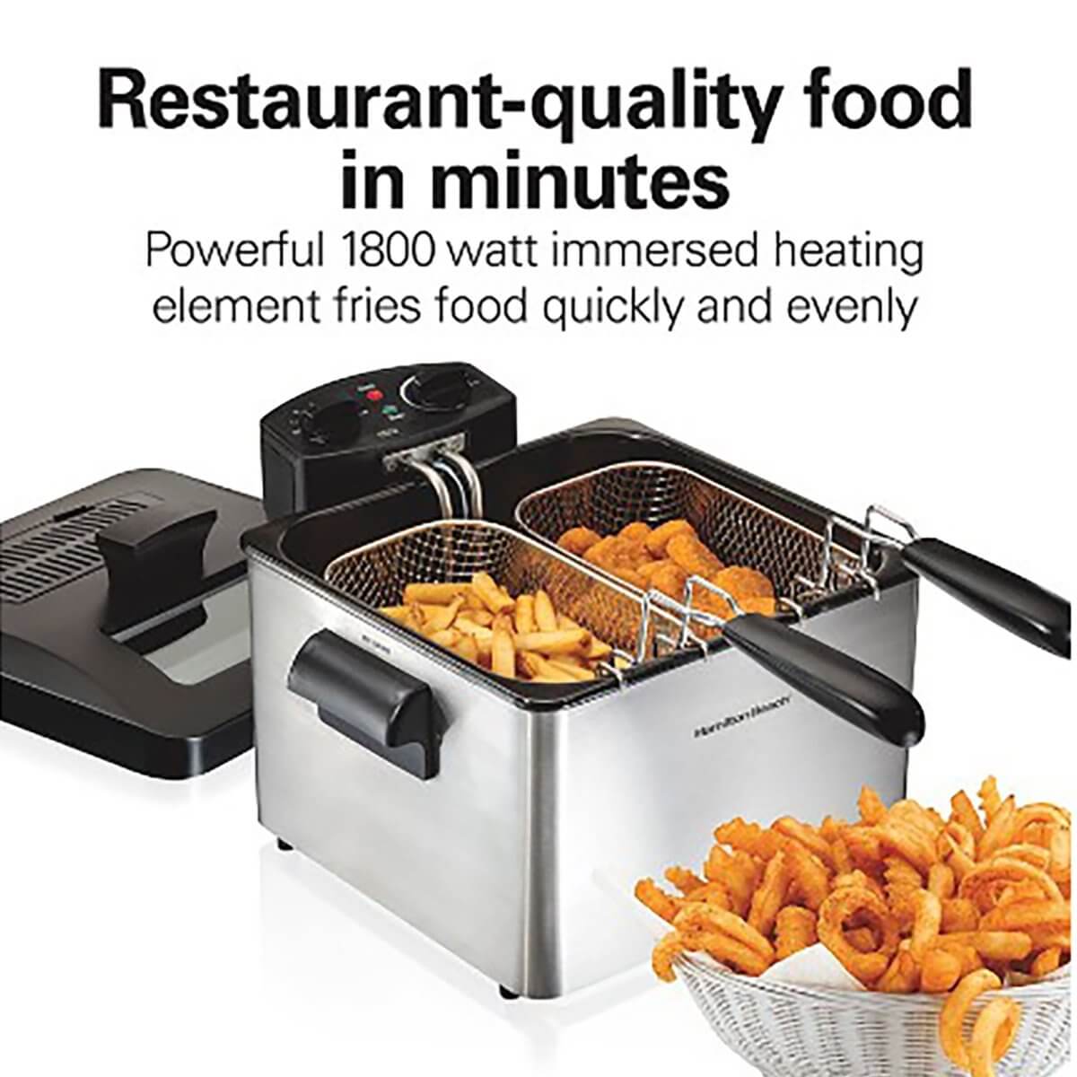 Hamilton Beach Deep Fryer, 4.5 Liters/19 Cup Oil Capacity Professional-Style with 3 Baskets Hamilton Beach Deep Fryer, 4.5 Liters/19 Cup Oil Capacity Professional-Style with 3 Baskets