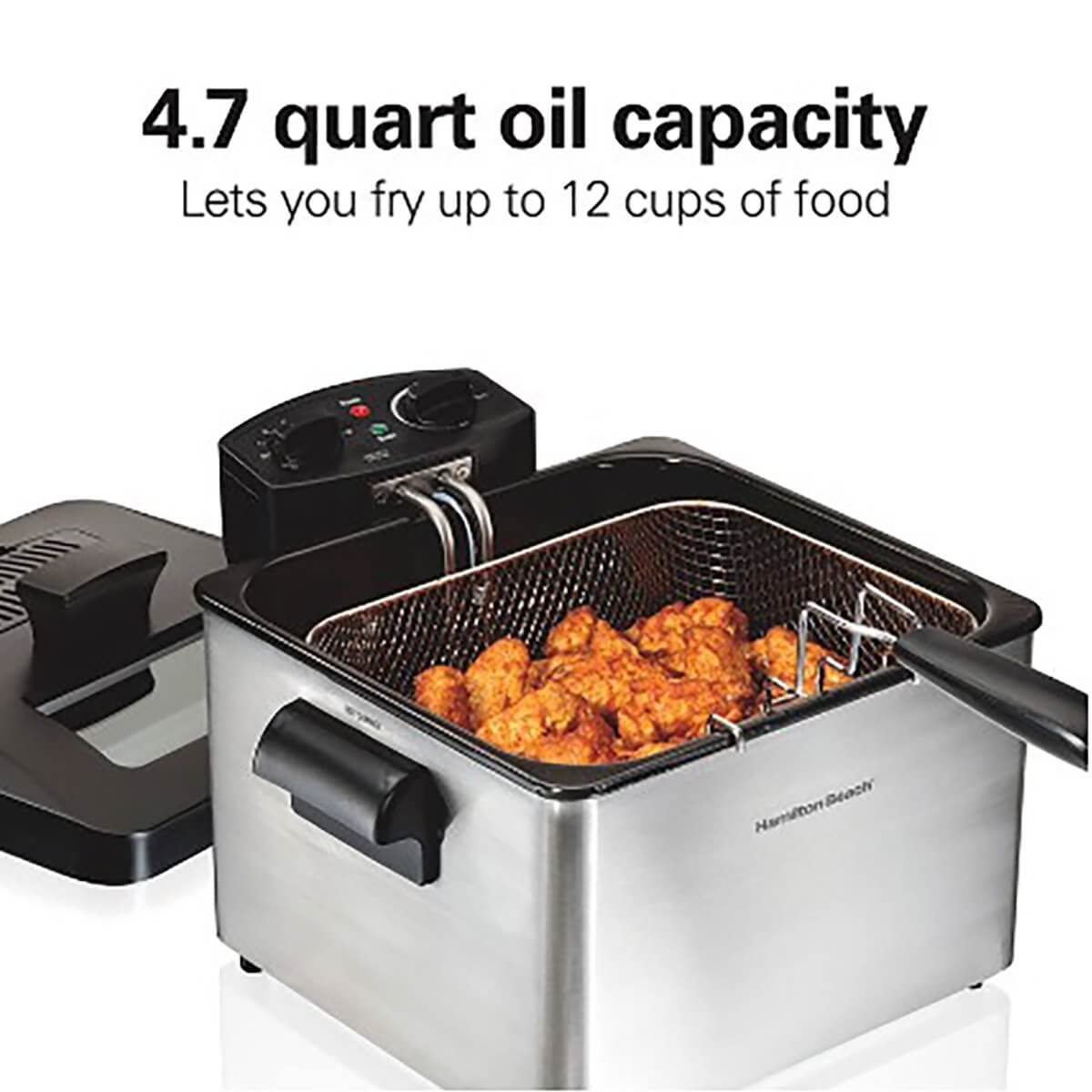 Hamilton Beach Deep Fryer, 4.5 Liters/19 Cup Oil Capacity Professional-Style with 3 Baskets Hamilton Beach Deep Fryer, 4.5 Liters/19 Cup Oil Capacity Professional-Style with 3 Baskets