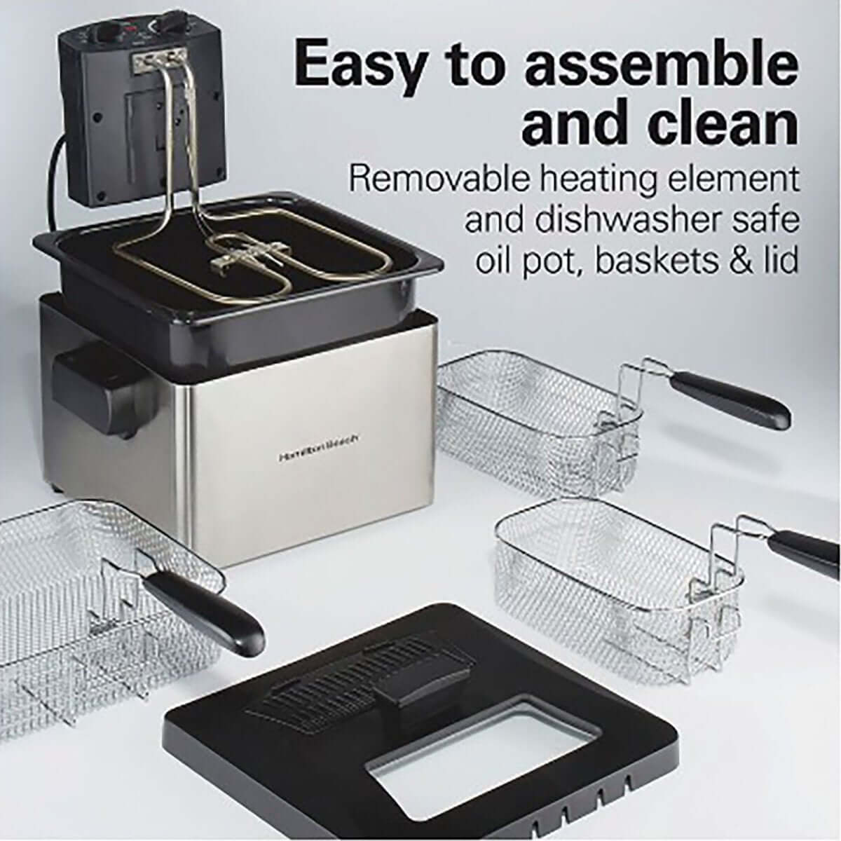 Hamilton Beach Deep Fryer, 4.5 Liters/19 Cup Oil Capacity Professional-Style with 3 Baskets Hamilton Beach Deep Fryer, 4.5 Liters/19 Cup Oil Capacity Professional-Style with 3 Baskets