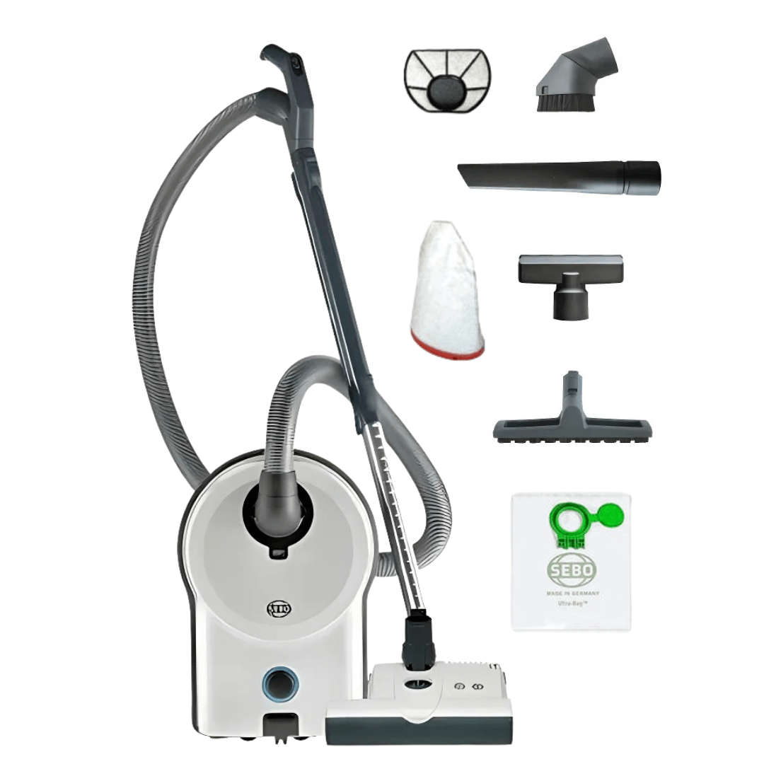 SEBO AirBelt D4 Premium with ET1 Powerbrush, White - Canister Vacuum SEBO AirBelt D4 Premium with ET1 Powerbrush, White - Canister Vacuum
