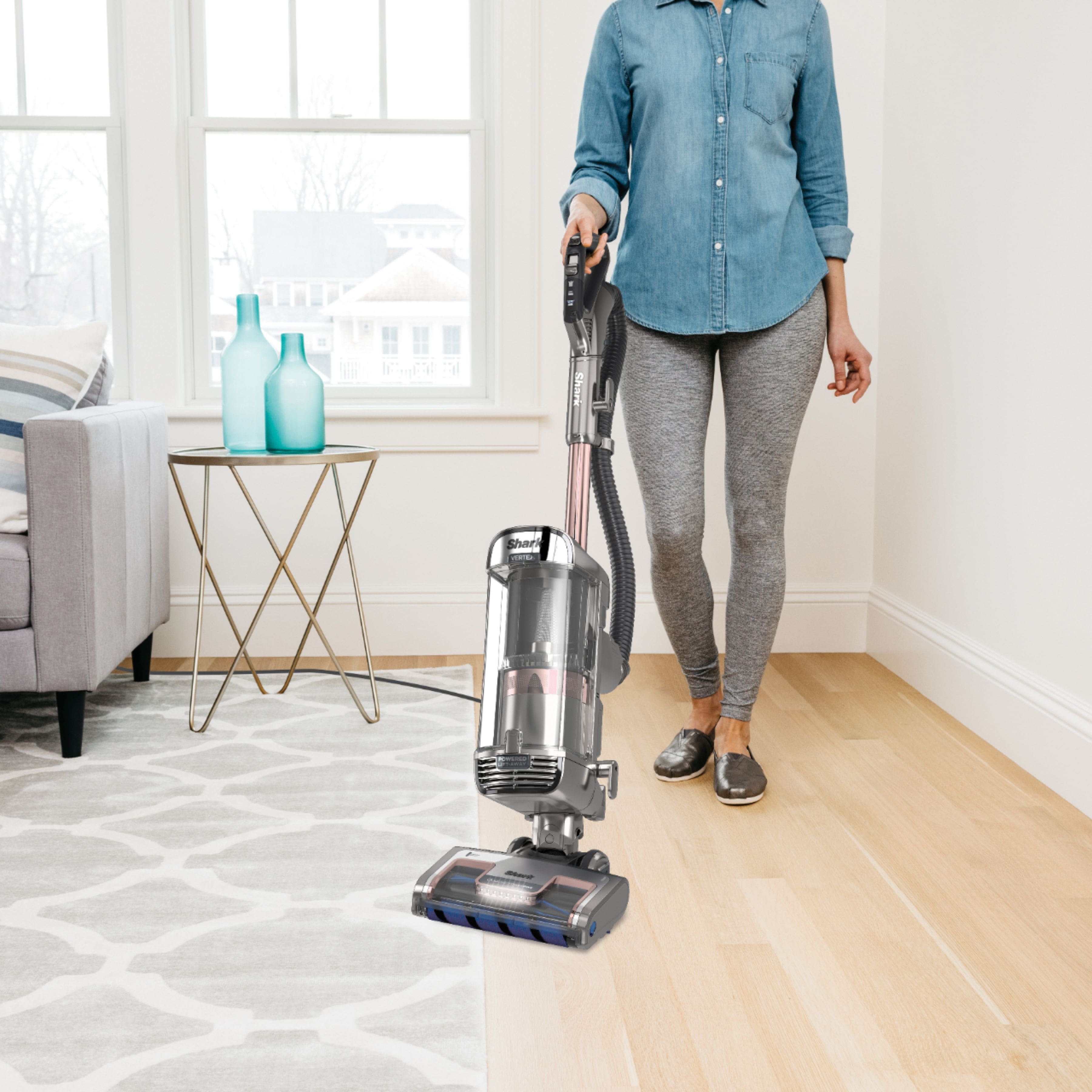 Shark Vertex DuoClean PowerFin Upright Vacuum with Powered Lift-Away and Self-Cleaning Brushroll - Rose Gold