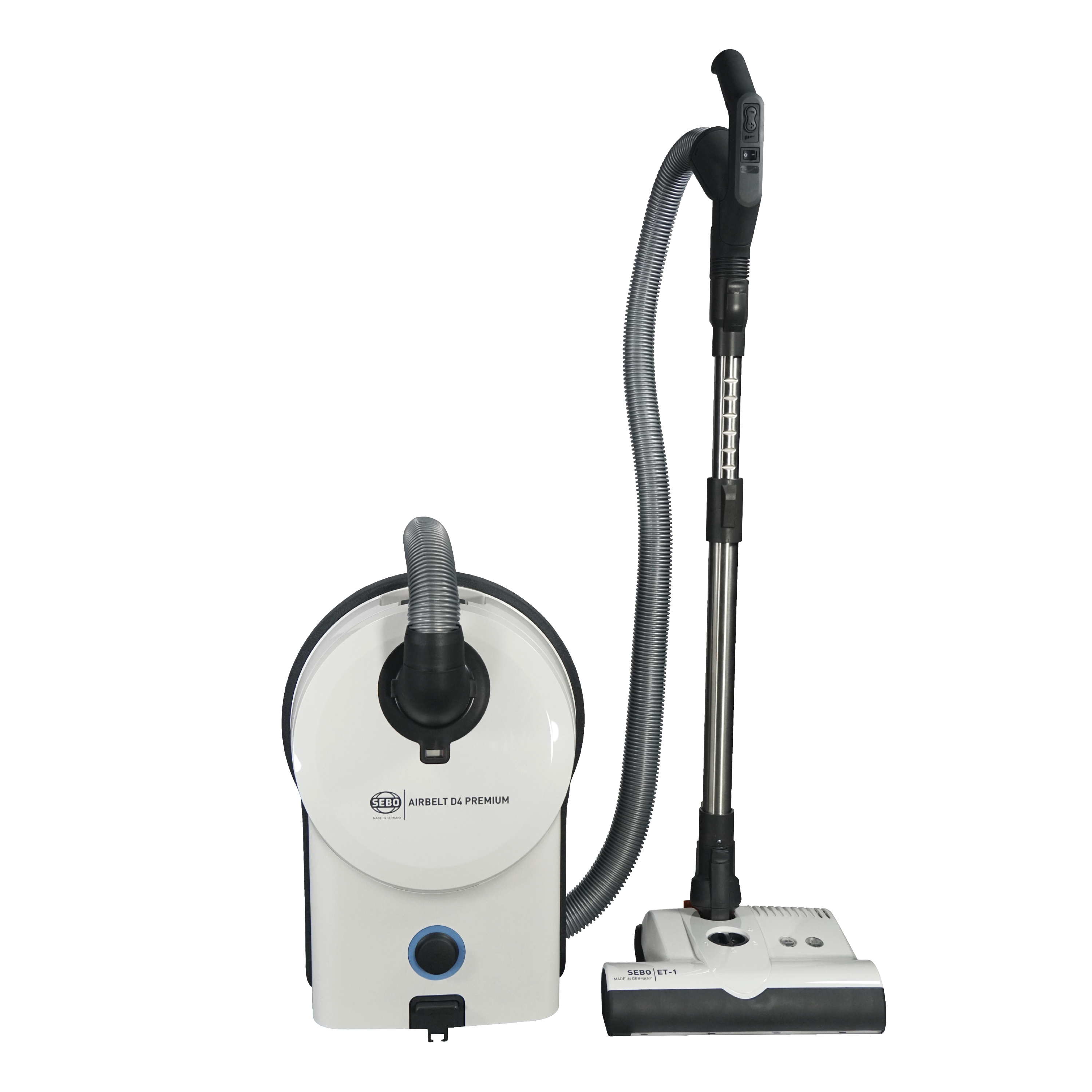 SEBO AirBelt D4 Premium with ET1 Powerbrush, White - Canister Vacuum