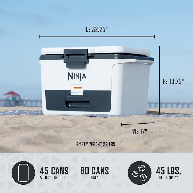 Ninja FrostVault™ 50qt Hard Cooler with Cold Dry Zone, Cloud White