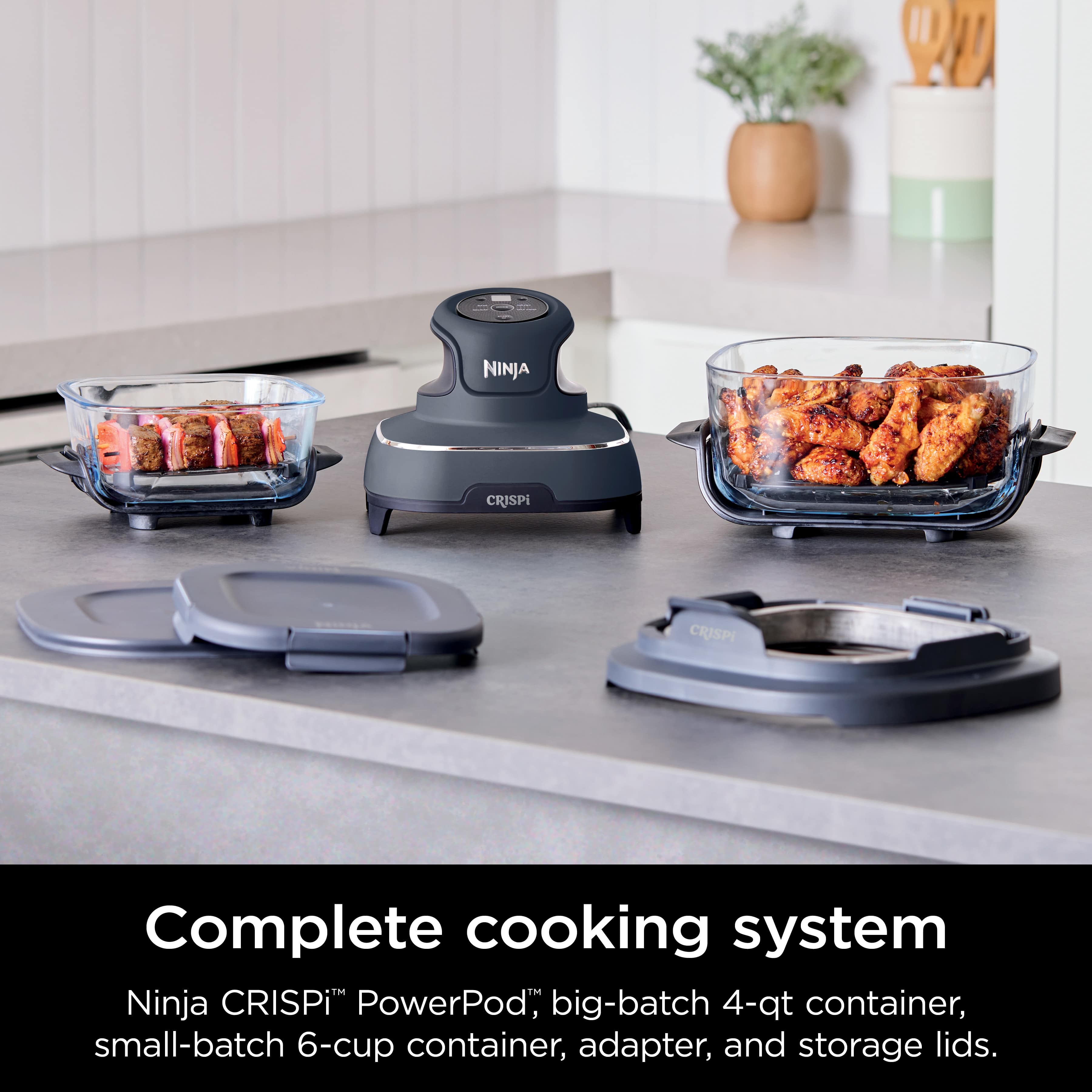 Ninja Crispi® 4-in-1 Portable Glass Air Fryer Cooking System, Cyberspace
