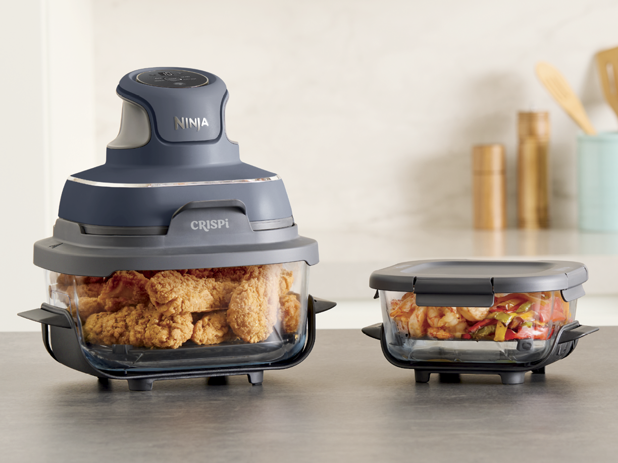 Ninja Crispi® 4-in-1 Portable Glass Air Fryer Cooking System, Cyberspace