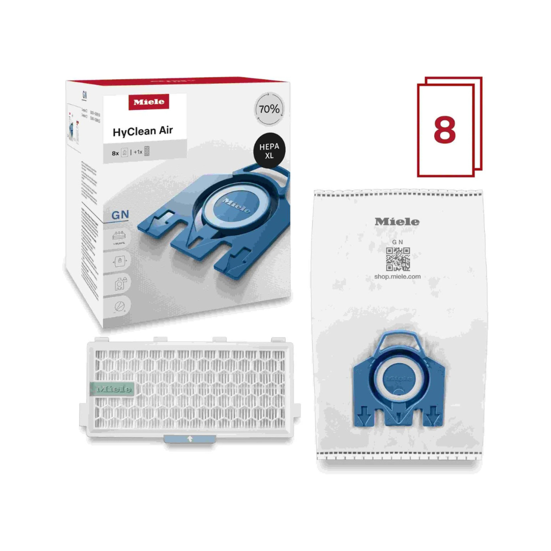 Miele GN Allergy XL HyClean Air (8 GN Bags, HA50 HEPA Filter)