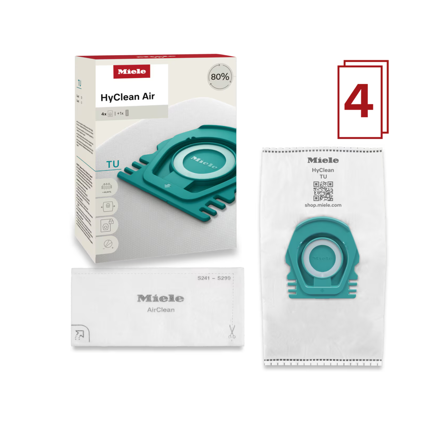 Miele HyClean-TU HyClean Vacuum Bags (4 Pack)