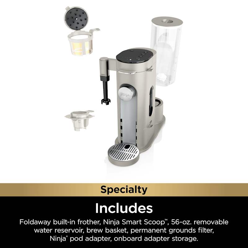 Ninja Single-Serve Pods & Grounds Coffee Maker Stone | PB051ST