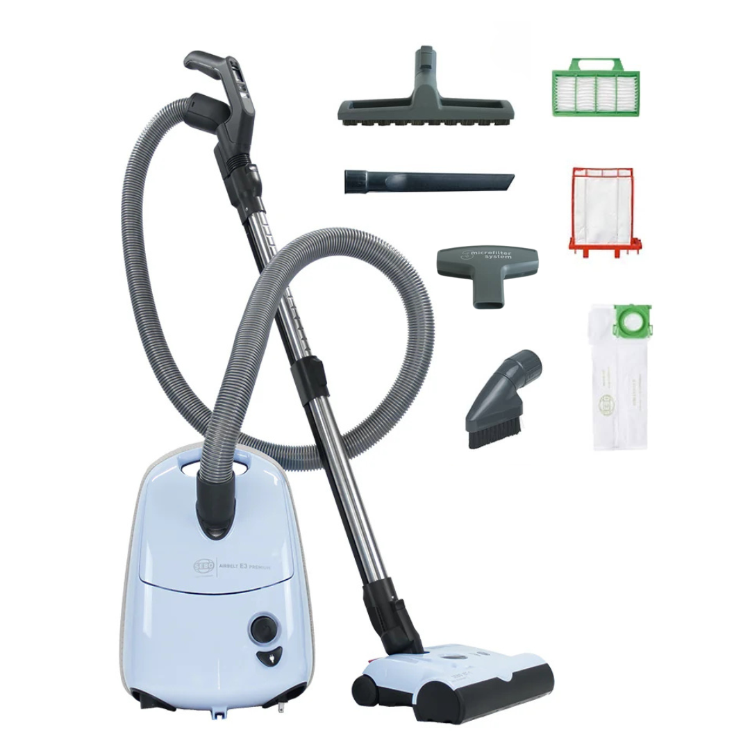 SEBO AirBelt E3 Premium, Pastel Blue - Canister Vacuum