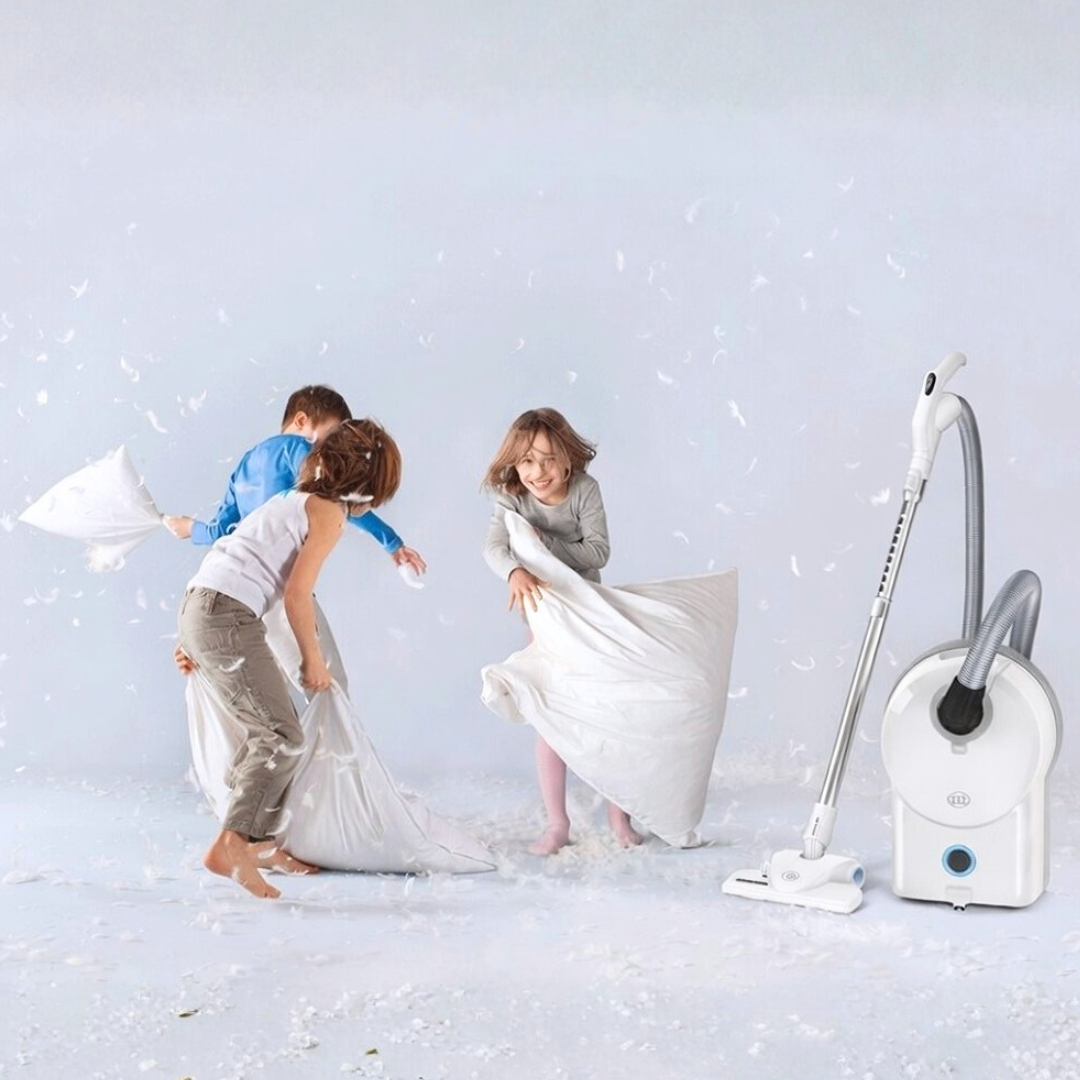 SEBO AirBelt D4 Premium with ET1 Powerbrush, White - Canister Vacuum