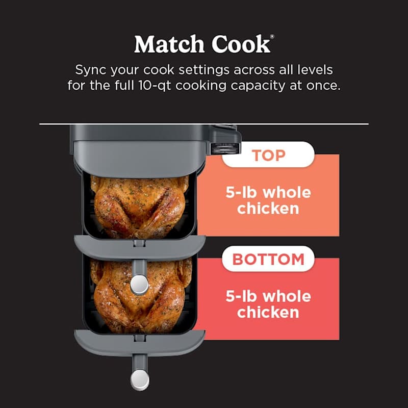 Ninja® DoubleStack™ 2 Basket 10 QT Air Fryer With Smart Thermometer