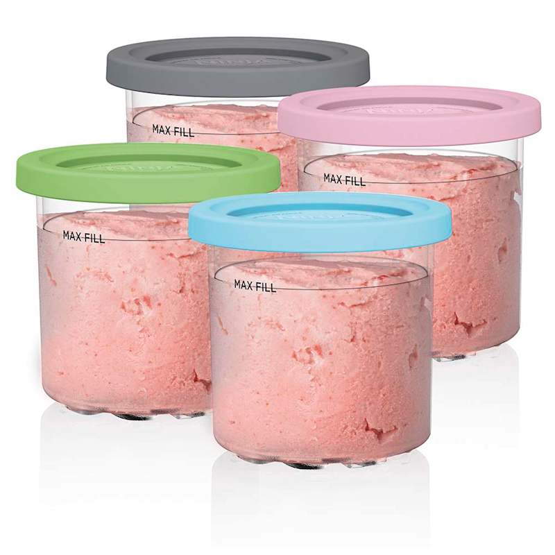 Ninja® CREAMi® Pints 4 Pack, Compatible with NC299AMZ & NC300s Series CREAMi® Ice Cream Makers