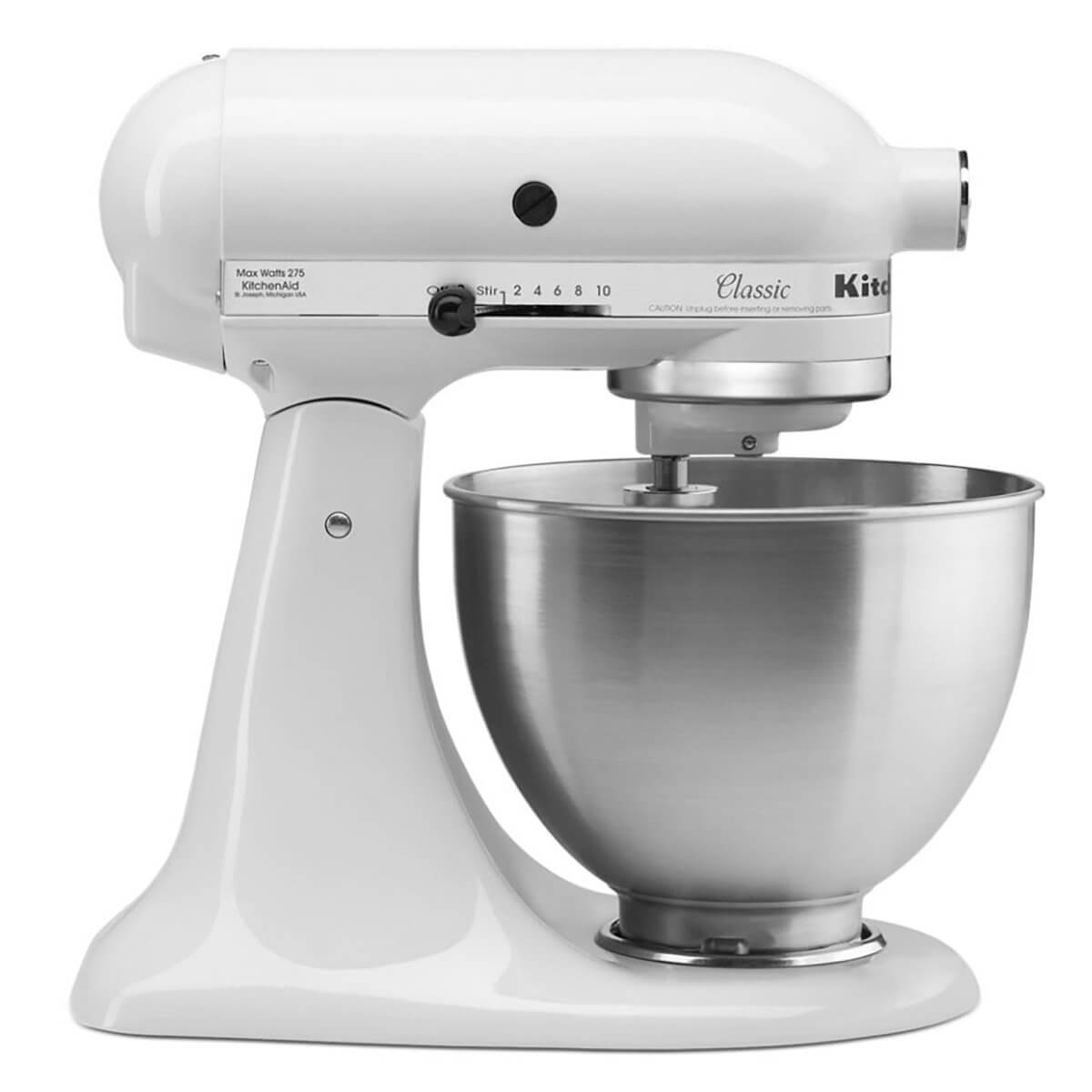 KitchenAid Classic Series 4.5 Quart Tilt-Head Stand Mixer, White