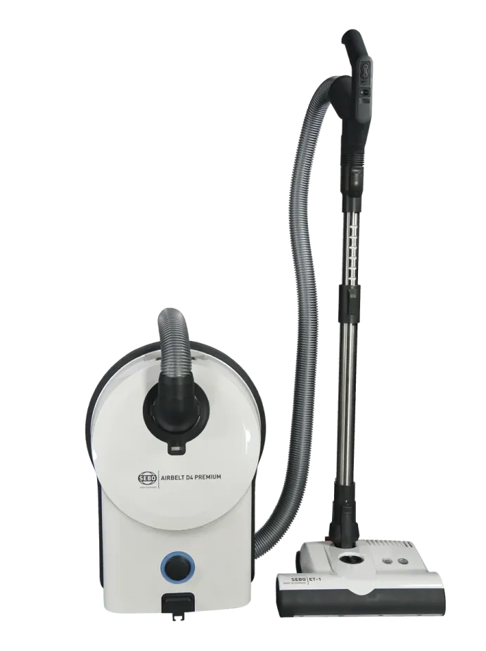 SEBO AirBelt D4 Premium with ET1 Powerbrush, White - Canister Vacuum